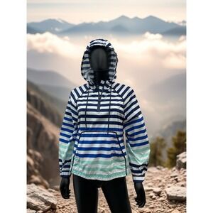 Hunter‎ for Target Striped Hooded Windbreaker Jacket Small 100% Polyester